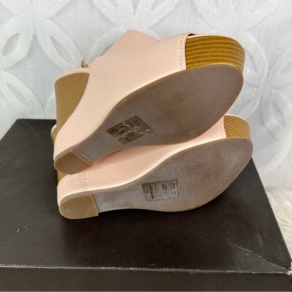 Leila Stone Raya Mauve Sling Back Platform Wedge - New - Picture 7 of 9